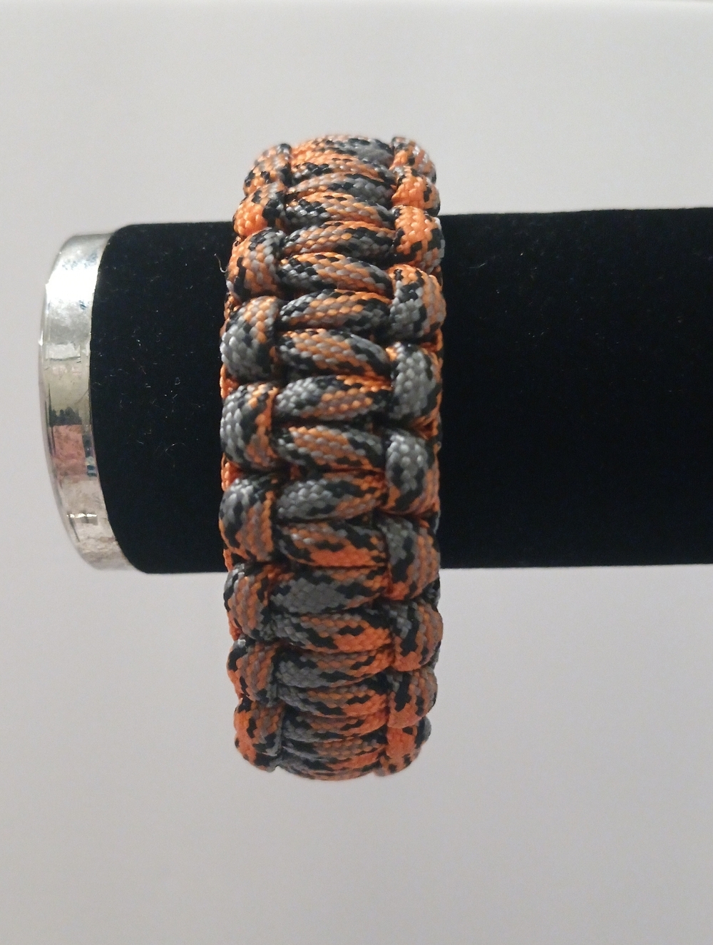 Gray & Orange Paracord Survival Bracelet - Unbranded